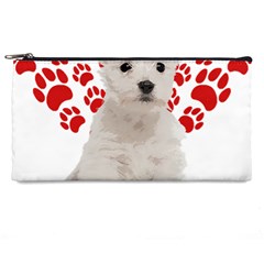 West Highland White Terrier Gift T- Shirt Cute West Highland White Terrier Valentine Heart Paw West Pencil Case by maxcute