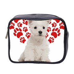 West Highland White Terrier Gift T- Shirt Cute West Highland White Terrier Valentine Heart Paw West Mini Toiletries Bag (two Sides) by maxcute