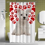 West Highland White Terrier Gift T- Shirt Cute West Highland White Terrier Valentine Heart Paw West Shower Curtain 48  x 72  (Small)  Curtain(48  X 72 ) - 42.18 x64.8  Curtain(48  X 72 )