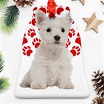 West Highland White Terrier Gift T- Shirt Cute West Highland White Terrier Valentine Heart Paw West Ornament (Bell) Front