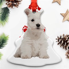 West Highland White Terrier Gift T- Shirt Cute West Highland White Terrier Valentine Heart Paw West Christmas Tree Ornament (two Sides) by maxcute