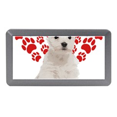 West Highland White Terrier Gift T- Shirt Cute West Highland White Terrier Valentine Heart Paw West Memory Card Reader (mini) by maxcute