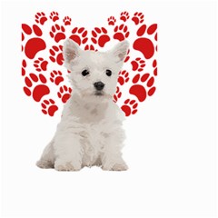 West Highland White Terrier Gift T- Shirt Cute West Highland White Terrier Valentine Heart Paw West Small Garden Flag (two Sides) by maxcute