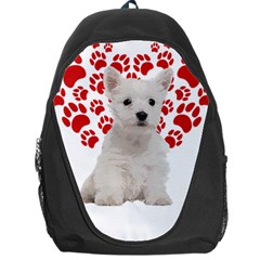 West Highland White Terrier Gift T- Shirt Cute West Highland White Terrier Valentine Heart Paw West Backpack Bag by maxcute