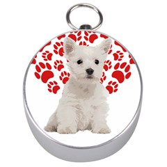 West Highland White Terrier Gift T- Shirt Cute West Highland White Terrier Valentine Heart Paw West Silver Compasses