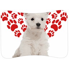 West Highland White Terrier Gift T- Shirt Cute West Highland White Terrier Valentine Heart Paw West Velour Seat Head Rest Cushion by maxcute