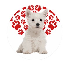 West Highland White Terrier Gift T- Shirt Cute West Highland White Terrier Valentine Heart Paw West Mini Round Pill Box by maxcute