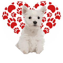 West Highland White Terrier Gift T- Shirt Cute West Highland White Terrier Valentine Heart Paw West Wooden Puzzle Heart by maxcute