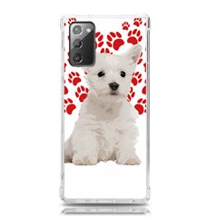 West Highland White Terrier Gift T- Shirt Cute West Highland White Terrier Valentine Heart Paw West Samsung Galaxy Note 20 Tpu Uv Case