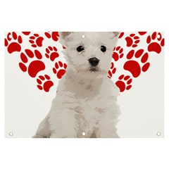 West Highland White Terrier Gift T- Shirt Cute West Highland White Terrier Valentine Heart Paw West Banner And Sign 6  X 4  by maxcute