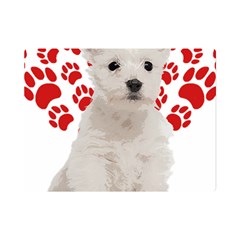 West Highland White Terrier Gift T- Shirt Cute West Highland White Terrier Valentine Heart Paw West One Side Premium Plush Fleece Blanket (mini) by maxcute