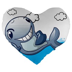 Whale Lovers T- Shirt Cute Whale Kids Water Sarcastic But Do I Have To  T- Shirt Large 19  Premium Flano Heart Shape Cushions by maxcute