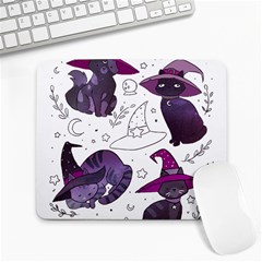 Witch Cat T- Shirt Cute Fantasy Space Witch Cats T- Shirt Large Mousepad by maxcute