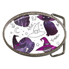 Witch Cat T- Shirt Cute Fantasy Space Witch Cats T- Shirt Belt Buckles by maxcute