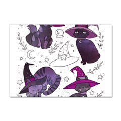 Witch Cat T- Shirt Cute Fantasy Space Witch Cats T- Shirt Sticker A4 (10 Pack) by maxcute