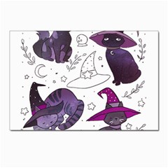 Witch Cat T- Shirt Cute Fantasy Space Witch Cats T- Shirt Postcard 4 x 6  (pkg Of 10) by maxcute