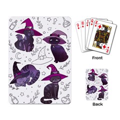 Witch Cat T- Shirt Cute Fantasy Space Witch Cats T- Shirt Playing Cards Single Design (rectangle) by maxcute