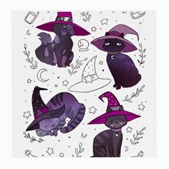 Witch Cat T- Shirt Cute Fantasy Space Witch Cats T- Shirt Medium Glasses Cloth (2 Sides) by maxcute