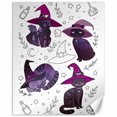 Witch Cat T- Shirt Cute Fantasy Space Witch Cats T- Shirt Canvas 11  X 14  by maxcute