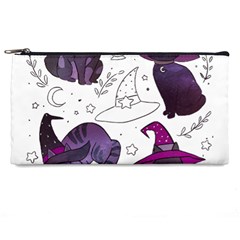 Witch Cat T- Shirt Cute Fantasy Space Witch Cats T- Shirt Pencil Case by maxcute