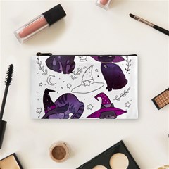 Witch Cat T- Shirt Cute Fantasy Space Witch Cats T- Shirt Cosmetic Bag (small) by maxcute