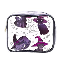 Witch Cat T- Shirt Cute Fantasy Space Witch Cats T- Shirt Mini Toiletries Bag (one Side) by maxcute