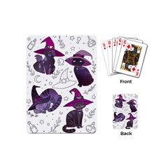 Witch Cat T- Shirt Cute Fantasy Space Witch Cats T- Shirt Playing Cards Single Design (mini) by maxcute