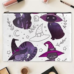 Witch Cat T- Shirt Cute Fantasy Space Witch Cats T- Shirt Cosmetic Bag (xxxl) by maxcute