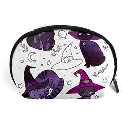 Witch Cat T- Shirt Cute Fantasy Space Witch Cats T- Shirt Accessory Pouch (large) by maxcute