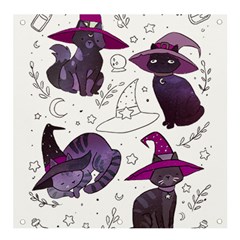 Witch Cat T- Shirt Cute Fantasy Space Witch Cats T- Shirt Banner And Sign 4  X 4 