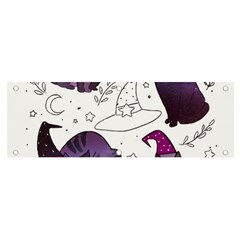 Witch Cat T- Shirt Cute Fantasy Space Witch Cats T- Shirt Banner And Sign 6  X 2 