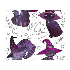 Witch Cat T- Shirt Cute Fantasy Space Witch Cats T- Shirt Premium Plush Fleece Blanket (extra Small)