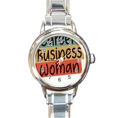 Woman T- Shirt Career Business Woman T- Shirt Round Italian Charm Watch by maxcute