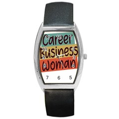 Woman T- Shirt Career Business Woman T- Shirt Barrel Style Metal Watch by maxcute