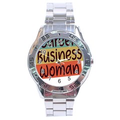 Woman T- Shirt Career Business Woman T- Shirt Stainless Steel Analogue Watch by maxcute