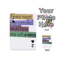 Woman T- Shirt If I Was Meant To Be Controlled I Would Have Came With A Remote T- Shirt Playing Cards 54 Designs (mini)