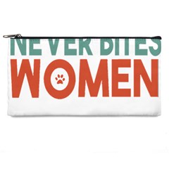 Women And Girls T- Shirtthat Dog Never Bites Women  T- Shirt Pencil Case by maxcute