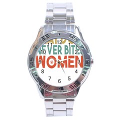 Women And Girls T- Shirtthat Dog Never Bites Women  T- Shirt Stainless Steel Analogue Watch