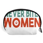 Women And Girls T- Shirtthat Dog Never Bites Women  T- Shirt Accessory Pouch (Large) Front