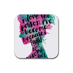 Women Empowerment Inspiring Quote Femin T- Shirt Women Empowerment Inspiring Quote Feminist Tee For Rubber Coaster (square) by maxcute