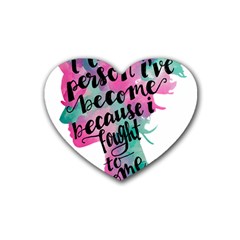 Women Empowerment Inspiring Quote Femin T- Shirt Women Empowerment Inspiring Quote Feminist Tee For Rubber Coaster (heart) by maxcute