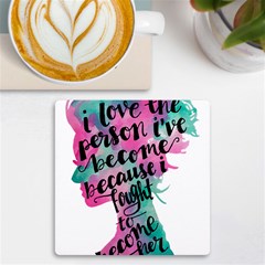 Women Empowerment Inspiring Quote Femin T- Shirt Women Empowerment Inspiring Quote Feminist Tee For Uv Print Square Tile Coaster  by maxcute