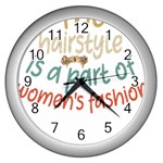 Women Empowerment Inspiring Quote Femin T- Shirt Women Empowerment Inspiring Quote Feminist Tee For Wall Clock (Silver) Front