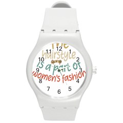 Women Empowerment Inspiring Quote Femin T- Shirt Women Empowerment Inspiring Quote Feminist Tee For Round Plastic Sport Watch (m) by maxcute