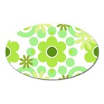 Flowers Pearls And Donuts Green Spearmint Green White Oval Magnet Front