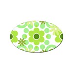 Flowers Pearls And Donuts Green Spearmint Green White Sticker Oval (100 pack) Front