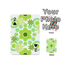 Flowers Pearls And Donuts Green Spearmint Green White Playing Cards 54 Designs (mini) by Mazipoodles