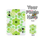 Flowers Pearls And Donuts Green Spearmint Green White Playing Cards 54 Designs (Mini) Front - Spade2