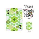 Flowers Pearls And Donuts Green Spearmint Green White Playing Cards 54 Designs (Mini) Front - SpadeK