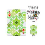 Flowers Pearls And Donuts Green Spearmint Green White Playing Cards 54 Designs (Mini) Front - Heart2